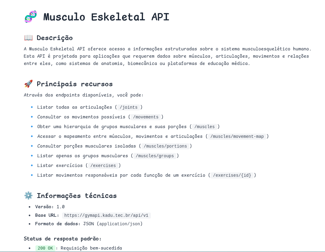 Musculo Eskeletal Api